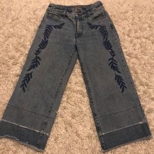 Rebecca Minkoff embroidered cropped jeans